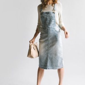 Denim skirt overalls